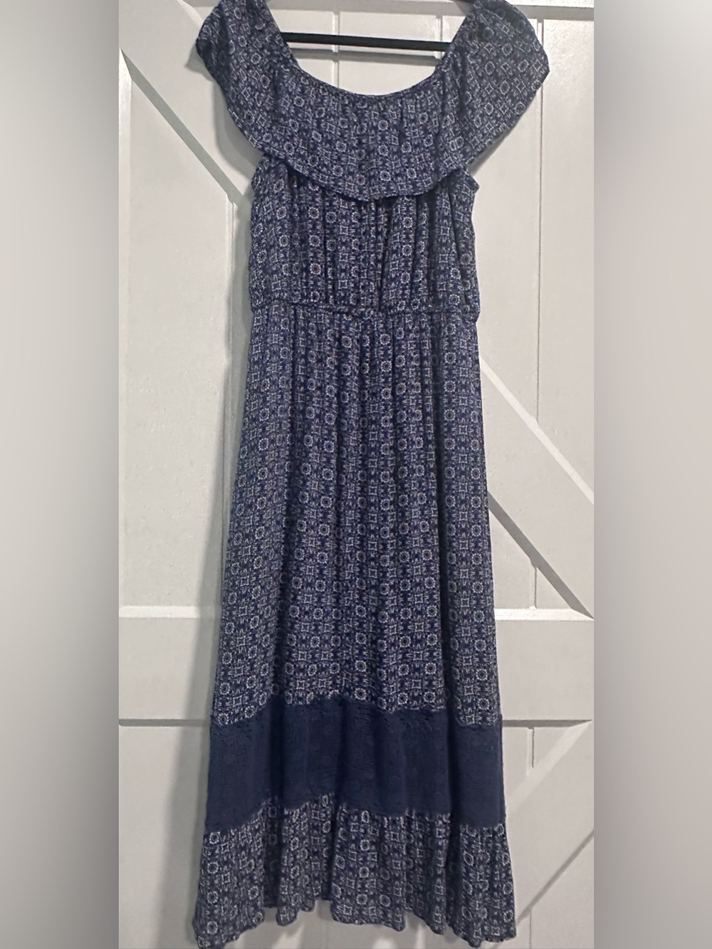 Wishful Park Navy Blue Printed Midi Dress - Picture 3 of 8